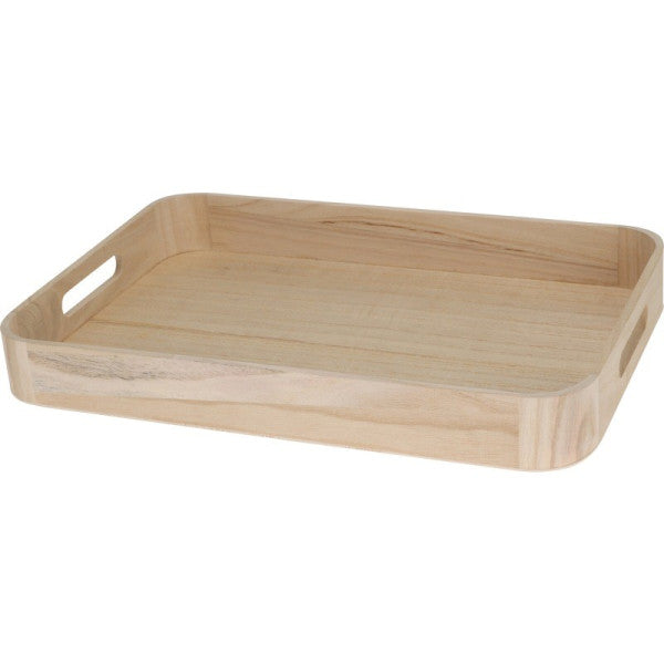 Natural Wood Serving Tray Light Brown 081366 | Robust and Durable Wood