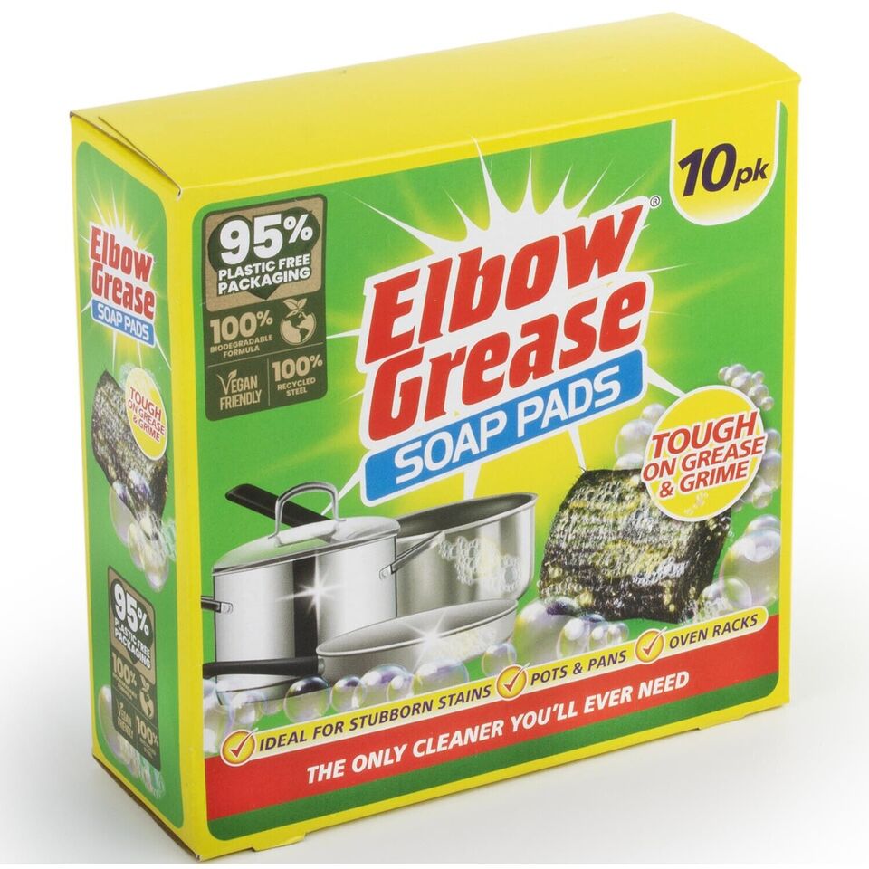 151 Elbow Grease Soap Scouring Pads Pack of 10 EG135 | Tough on Grease and Grime | Ideal for Stubborn Stains | Pots and Pans | Oven Racks