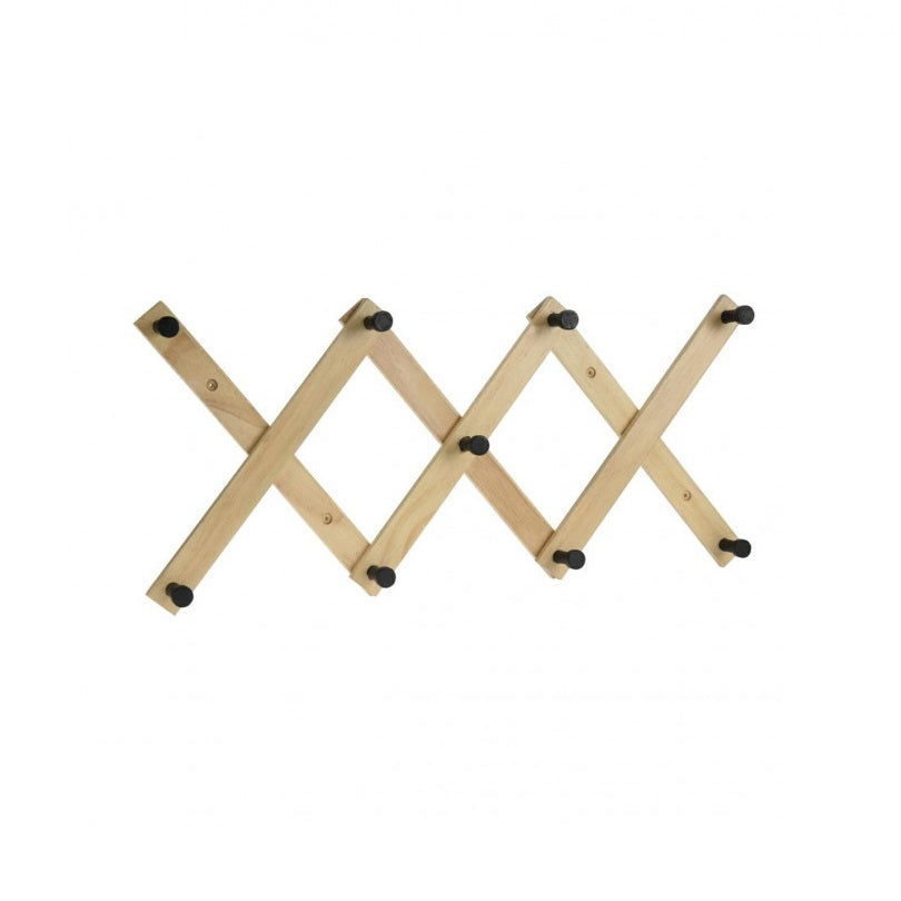 H and S Collection Natural Pinewood Folding Coat Rack 048537