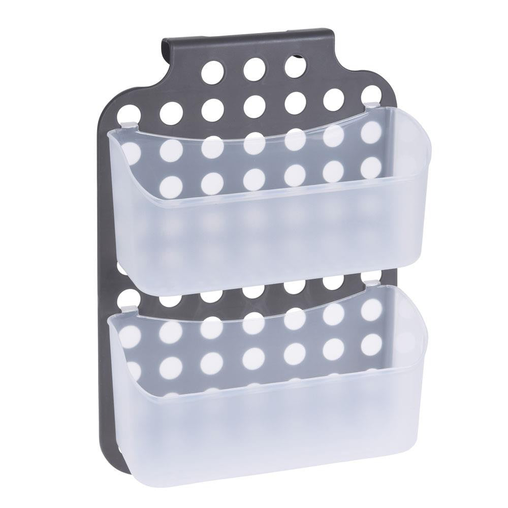 Bathroom Solutions Bathroom Rack White and Grey 35cm x 25cm x 9.5cm 3-Piece 067239