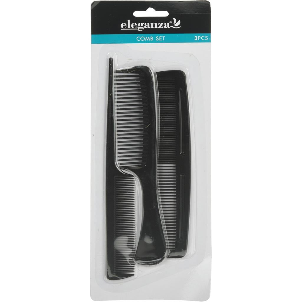 Eleganza Comb Set Black 3-Piece 038661