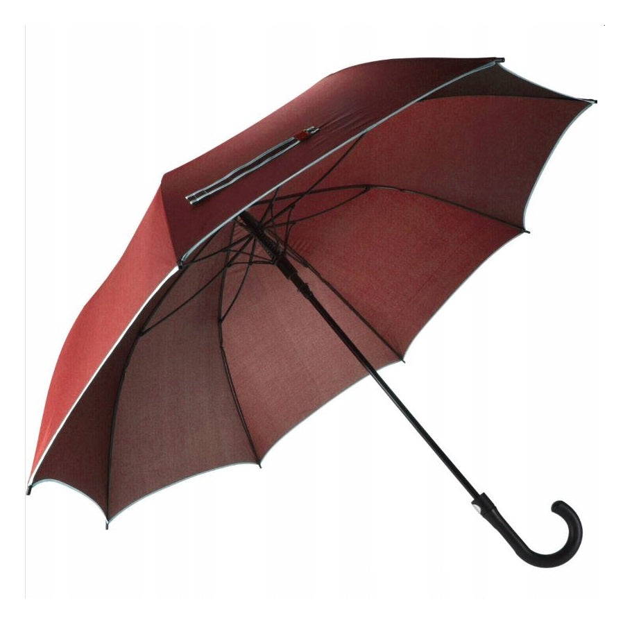 Pongee Automatic Umbrella with Beige Rim Red 082304 | 100 Percent Polyester
