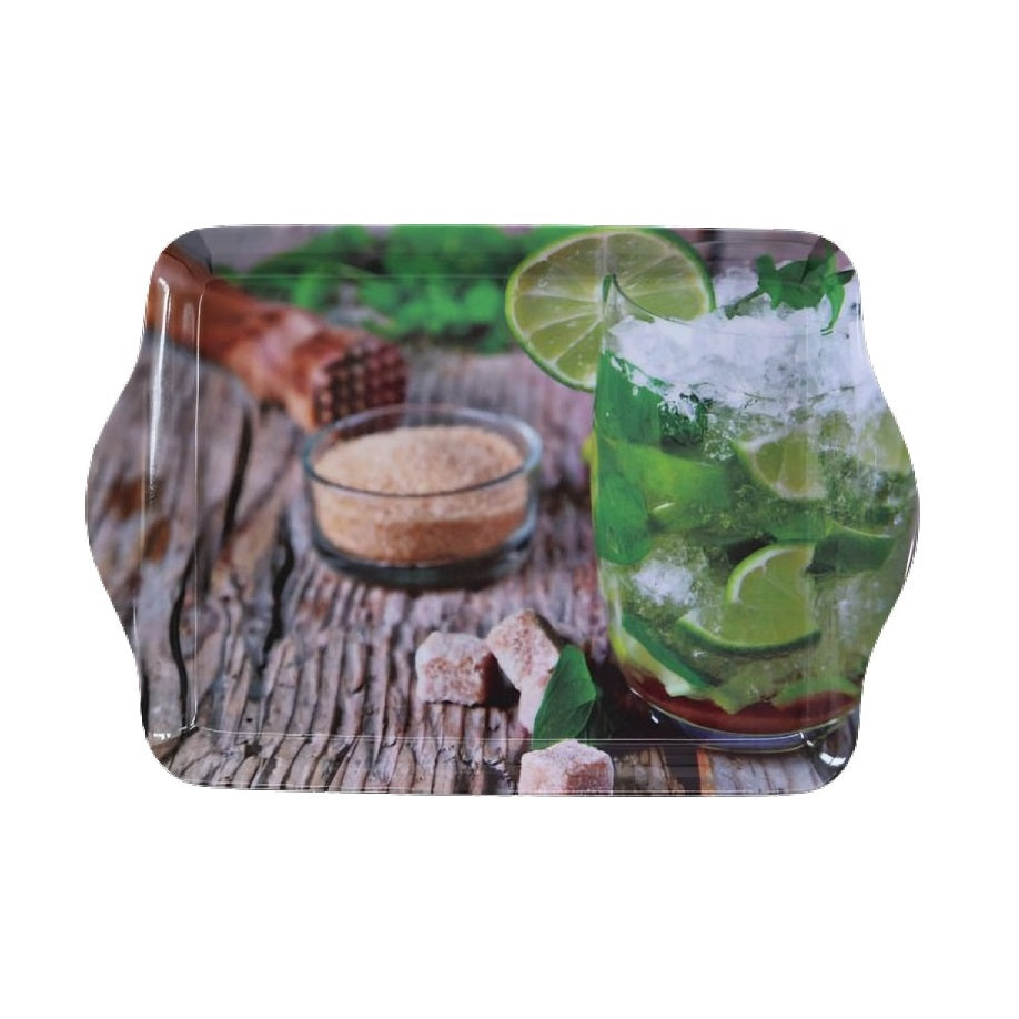 Excellent Houseware Melamine Mini Serving Tray Assorted 21cm x 14cm 097694 | Durable and Lightweight | Easy to Clean