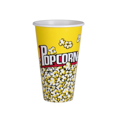 Popcorn Bucket Yellow and White 12cm x 18cm 099621 | Classic Design | Durable Material | Easy to Clean