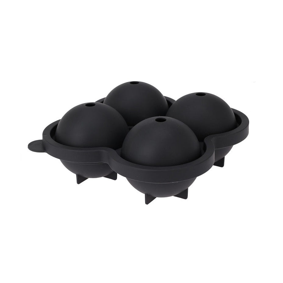 EH Barware Sphere Ice Tray Black 16cm x 15cm x 7cm 4-Piece 112617