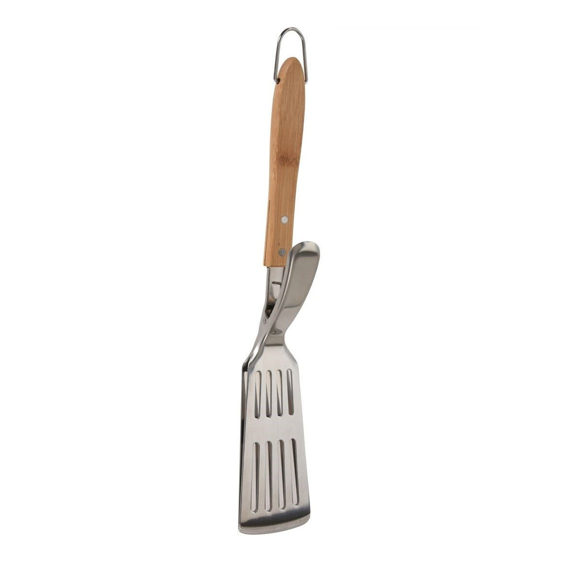 BBQ Equipment Stainless Steel Turner with Clamp Chrome 40cm 098252 | Wooden Handle