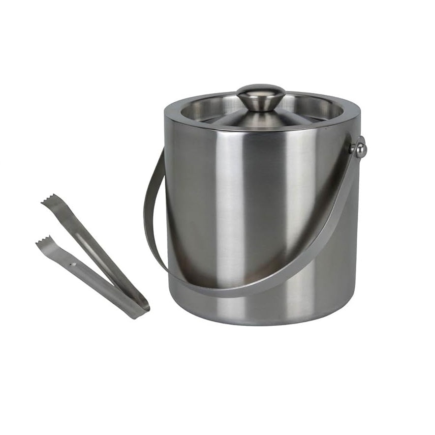 Excellent Houseware Ice Bucket 15cm x 18.5cm 1.5Ltr 130649 | Stainless Steel Bucket | Includes 1 Tong 12cm | Perfect for Picnics and Parties