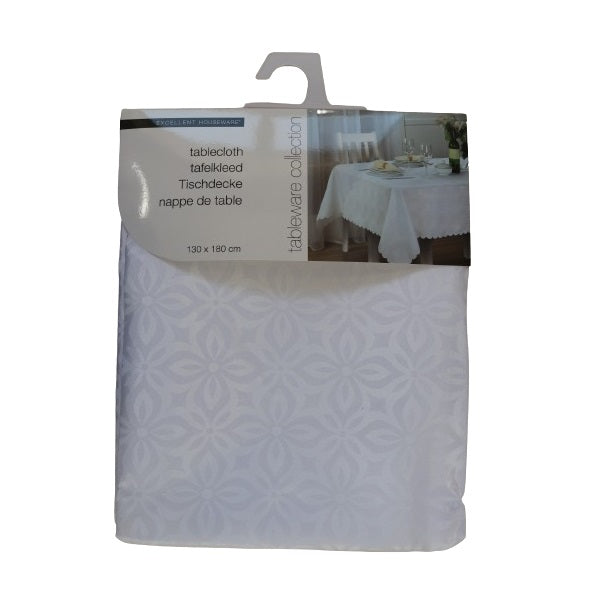 Excellent Houseware Table Cloth White 130cm x 180cm 146177
