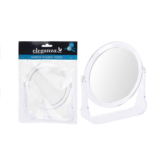 Eleganza Double Sided Mirror White 13cm x 14cm 151790 | One Side Has 2x Magnification