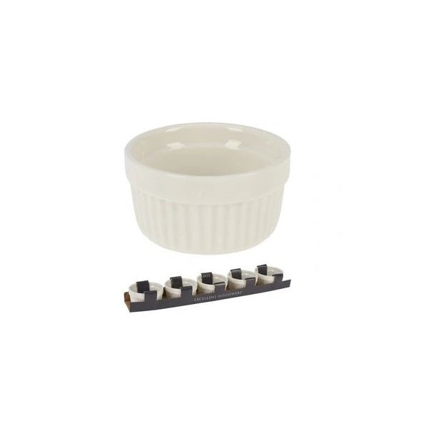 Excellent Houseware Ramekins Porcelain Oven Dish White Pack of 5 082722