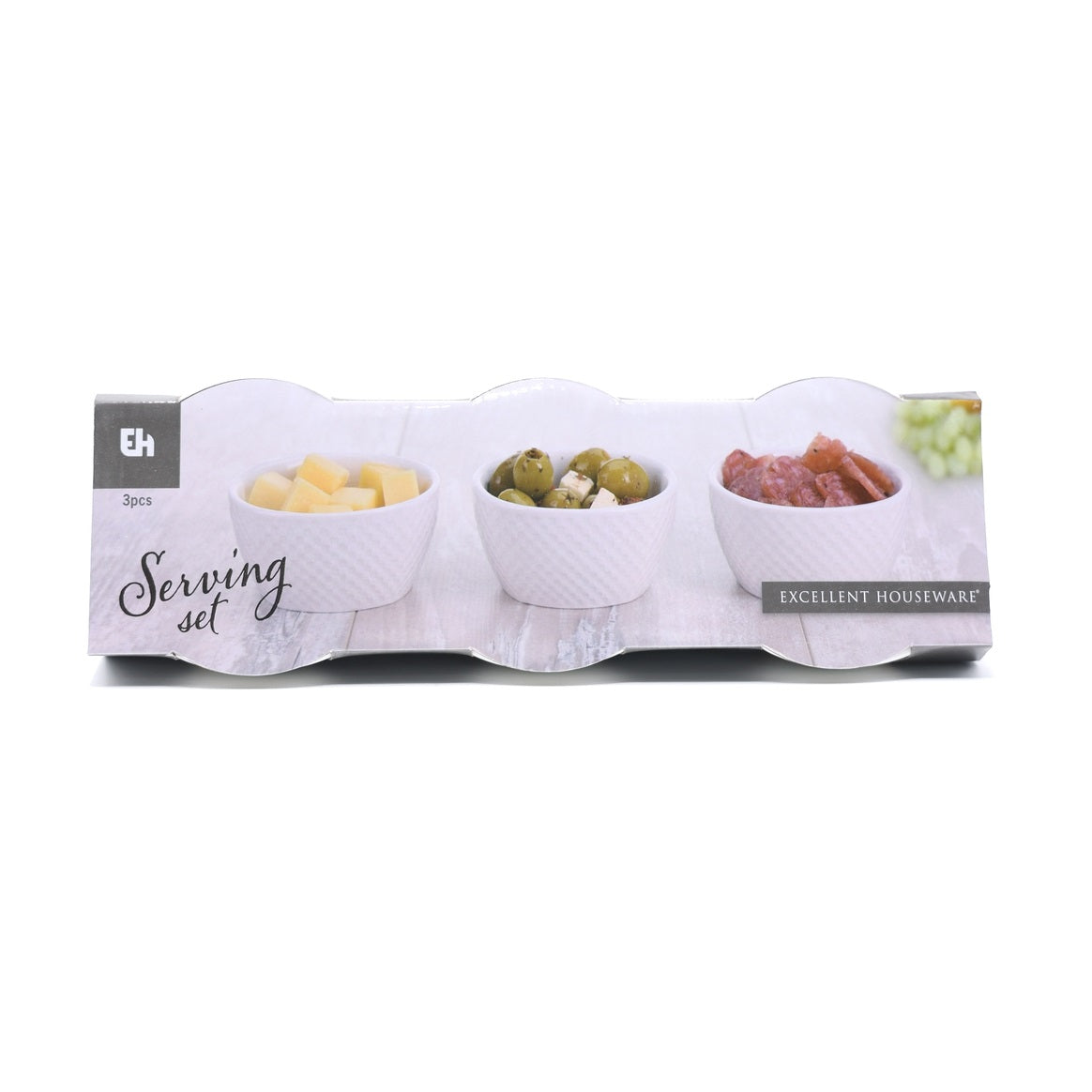 Excellent Homeware Porcelain Serving Bowls White Pack of 3 047134