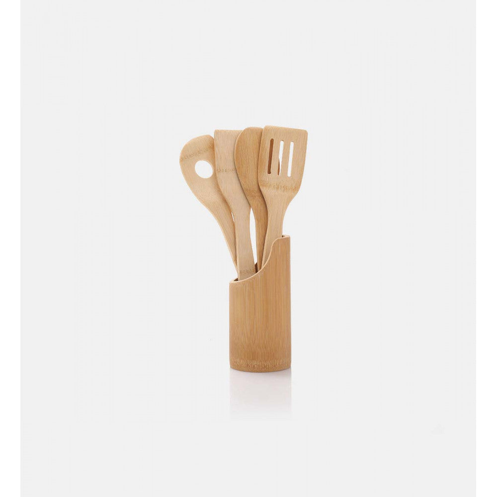 Excellent Houseware Bamboo Kitchen Utensil Set Brown Pack of 5 094361