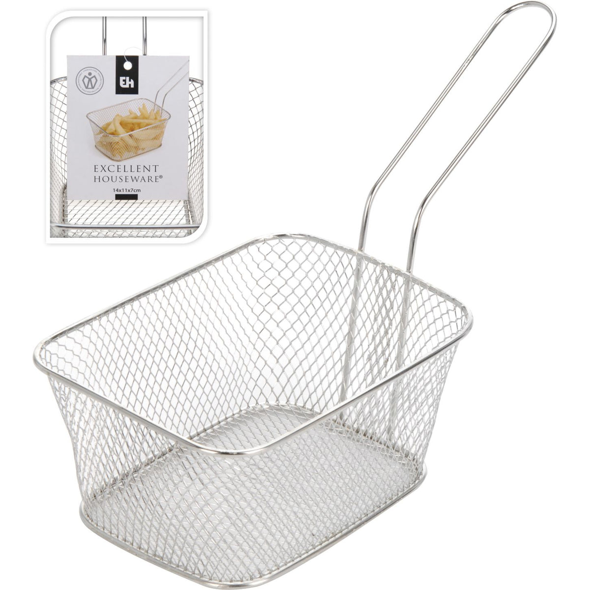 Excellent Houseware Deep Frying Basket Stainless Steel 14cm x 11cm x 7cm 088043
