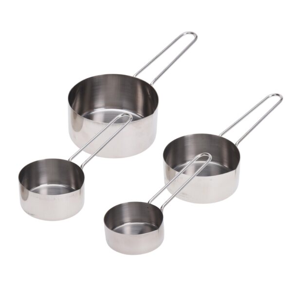Excellent Houseware Measuring Cup Set Stainless Steel Assorted Sizes 250ml - 125ml - 80ml - 60ml Pack of 4 084309