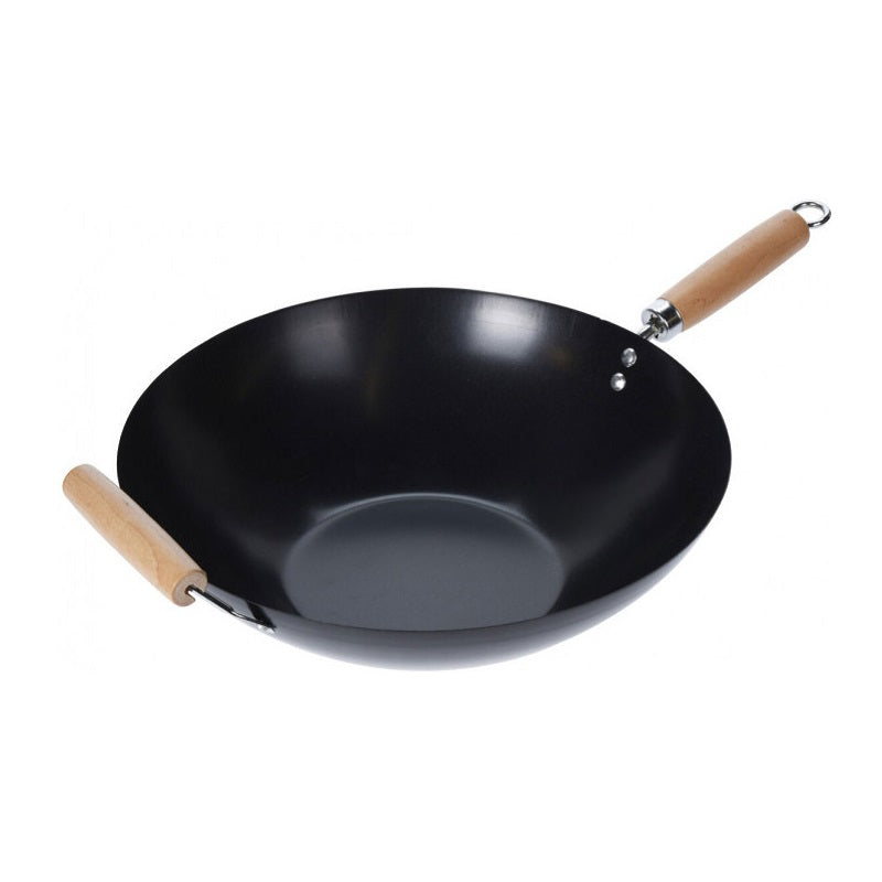 Excellent Houseware Non Stick Wok Carbon Steel 35cm 084936 | Eco Friendly PFOA Free