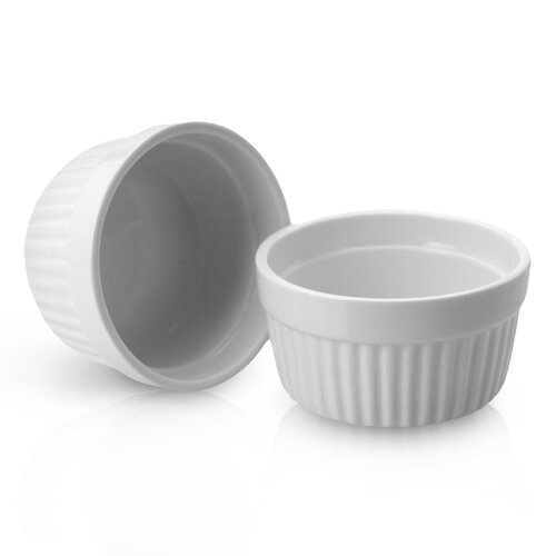 Excellent Houseware Porcelain Baking Dish Set White 260ml Set of 2 048609