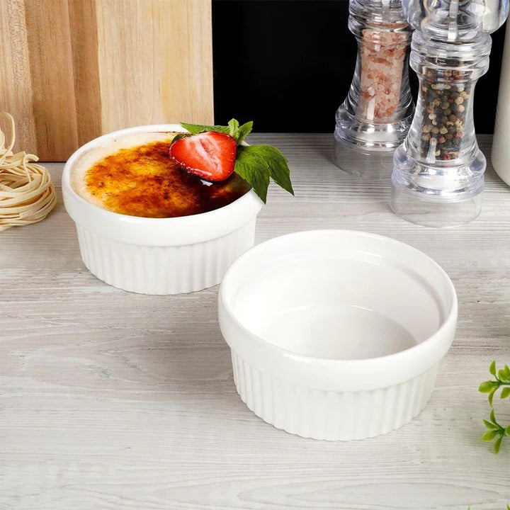 Excellent Houseware Porcelain Baking Dish Set White 260ml Set of 2 048609