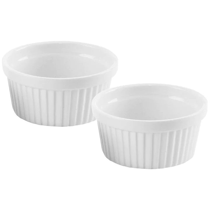 Excellent Houseware Porcelain Baking Dish Set White 260ml Set of 2 048609