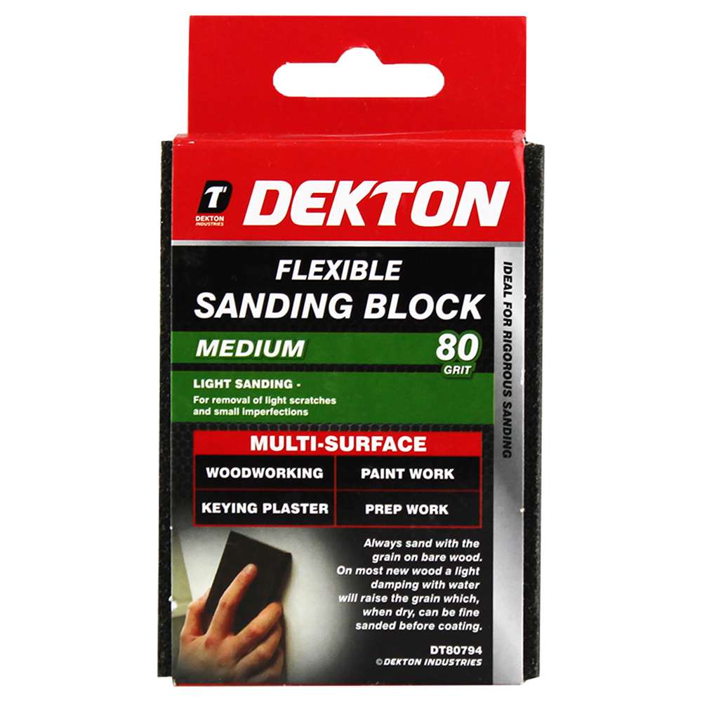 Dekton Flexible Sanding Block Black Medium 80G DT80794
