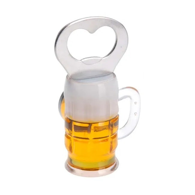 Beer Glass Shape Bottle Opener with Magnet Clear 077067