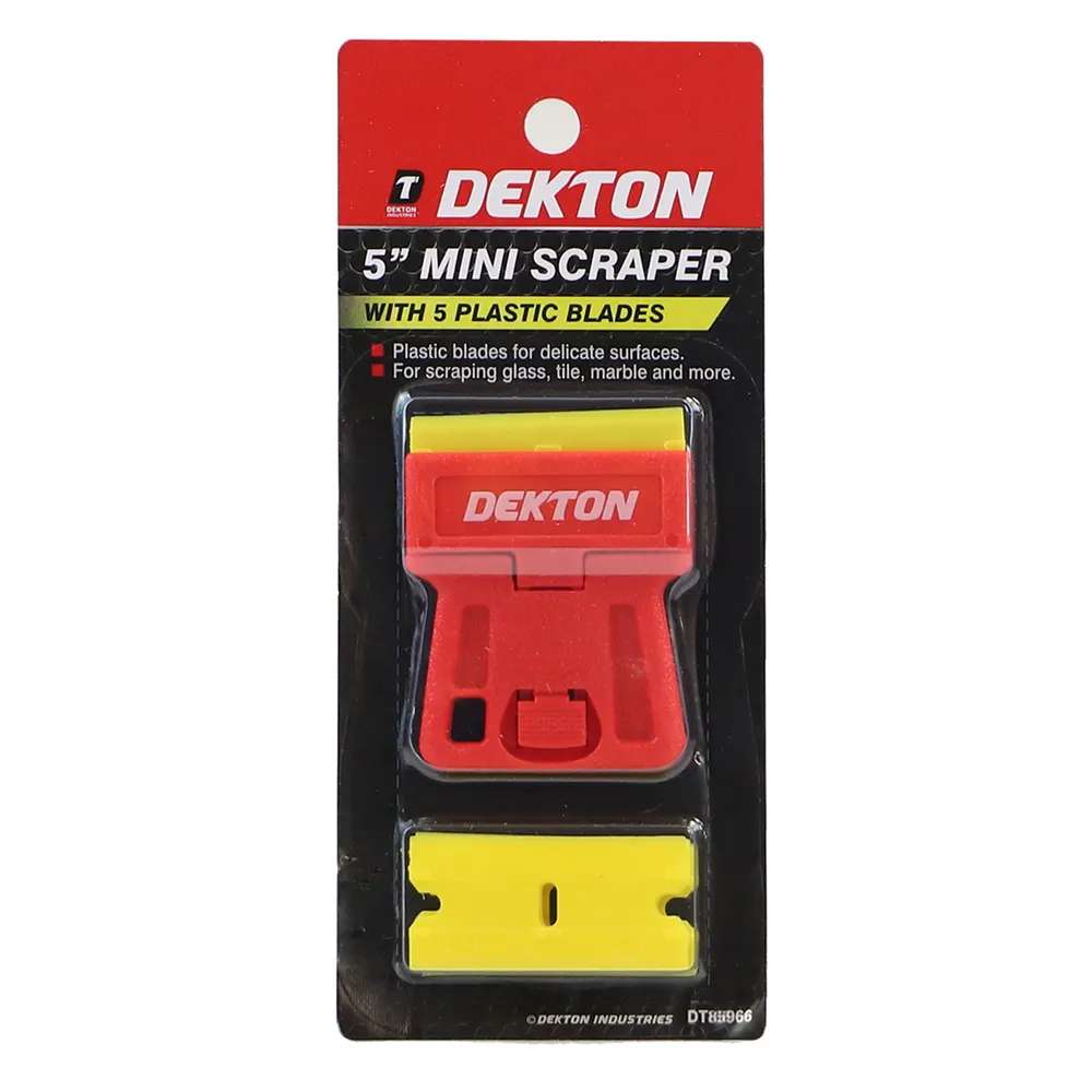 Dekton Mini Scraper with 5 Plastic Blades Red and Yellow DT85966