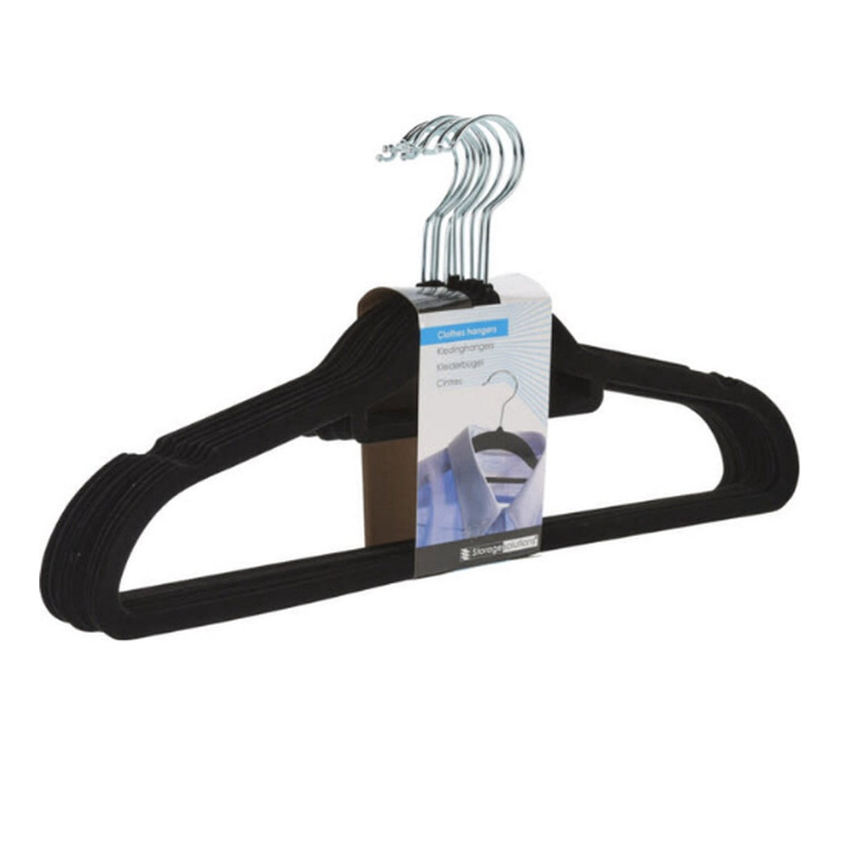 Storage Solutions Clothes Hangers Black Pack of 10 077290
