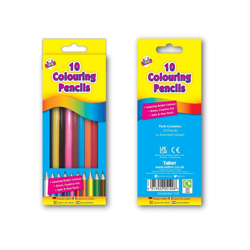 Tallon ArtBox Full Size Colour Pencils Assorted Pack of 10 5120