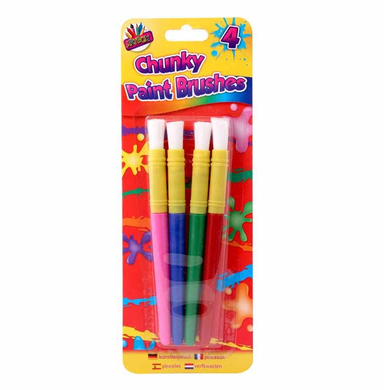 Tallon ArtBox Chunky Plastic Handle Brushes Assorted Pack of 4 5123
