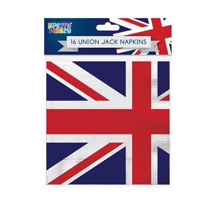 Tallon Party Crazy Union Jack Party Napkins Multicolour Pack of 16