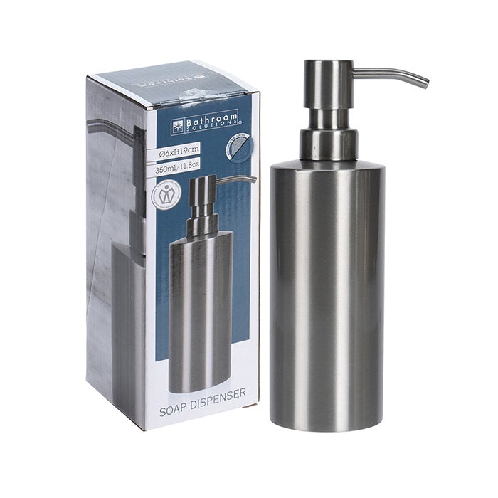Bathroom Solutions Soap Dispenser Chrome 350ml 6cm x 19cm 078562