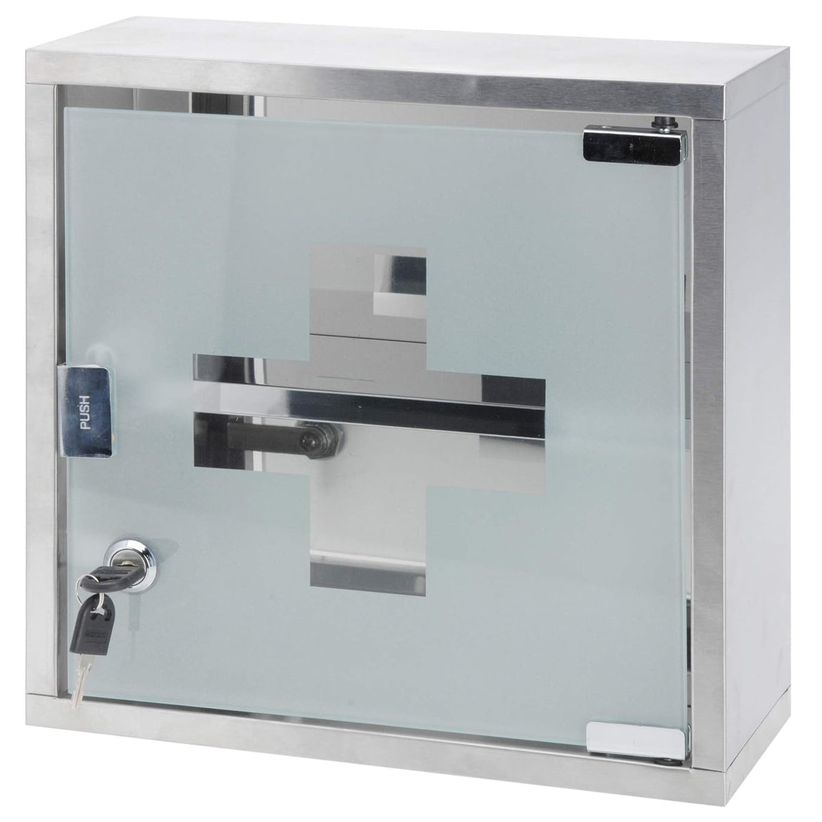 Bathroom Solutions First Aid Medicine Cabinet Silver 30cm x 12cm x 30cm 131525