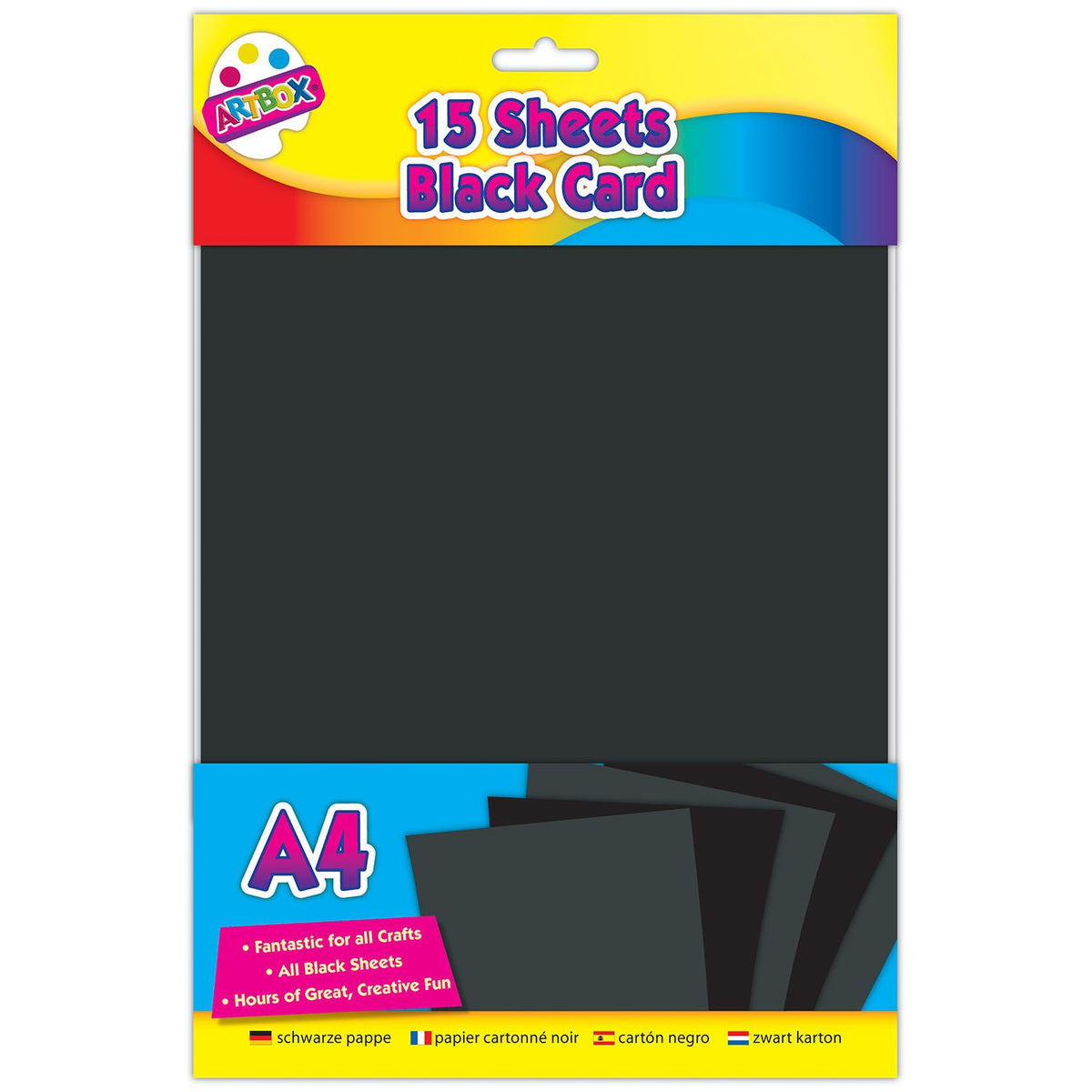 Tallon ArtBox A4 Sheet Activity Card Black Pack of 15 6873