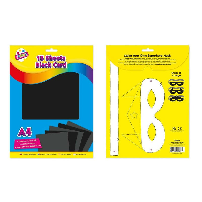 Tallon ArtBox A4 Sheet Activity Card Black Pack of 15 6873