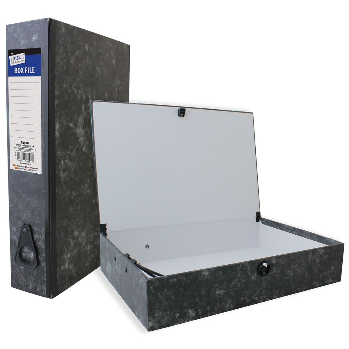 Tallon Just Stationery Box File with Document Clip Grey 6194