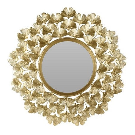 Home and Styling Decoration Golden Leaves Mirror Gold 52cm 042897