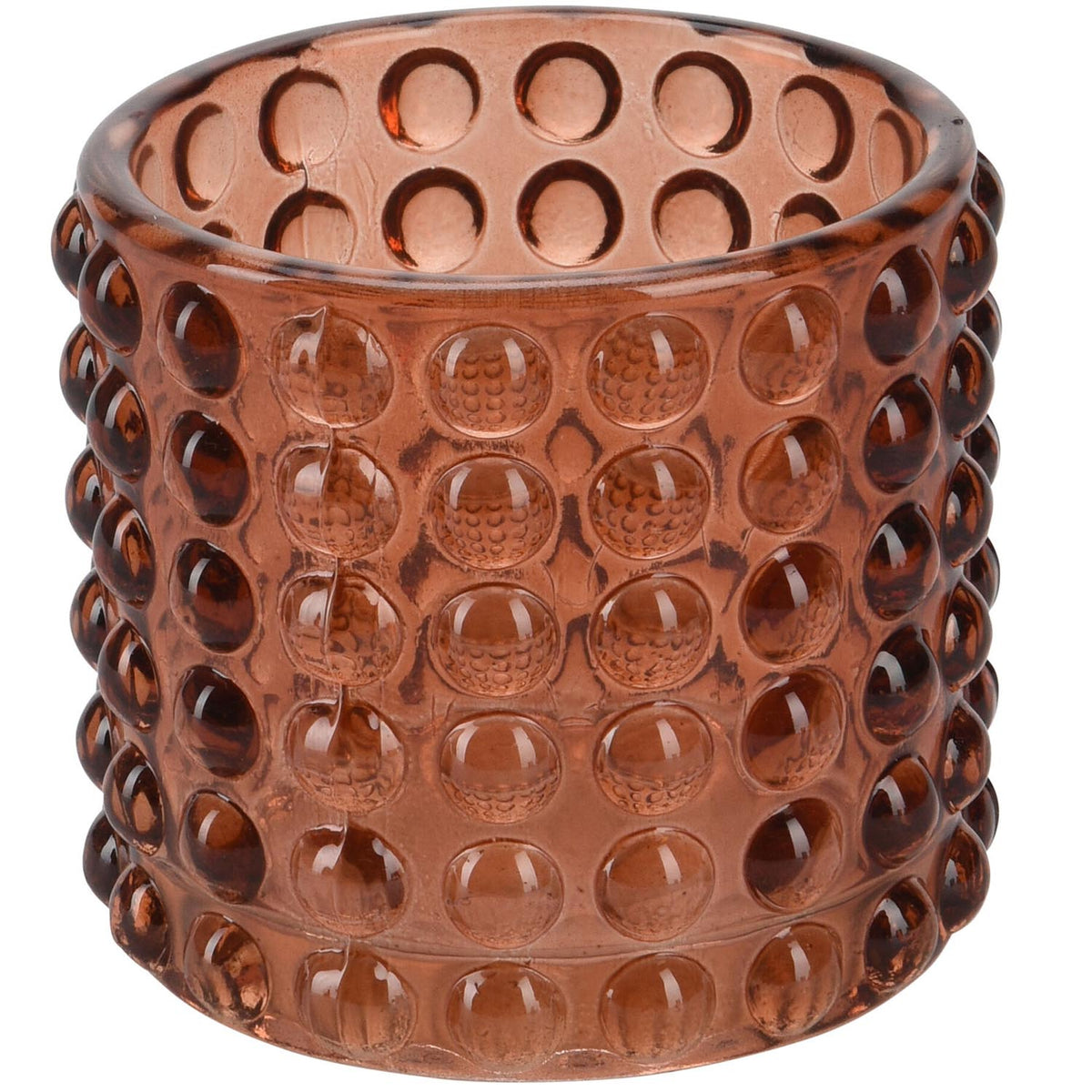 Glass Candle Holder Brown 6.5cm 084158