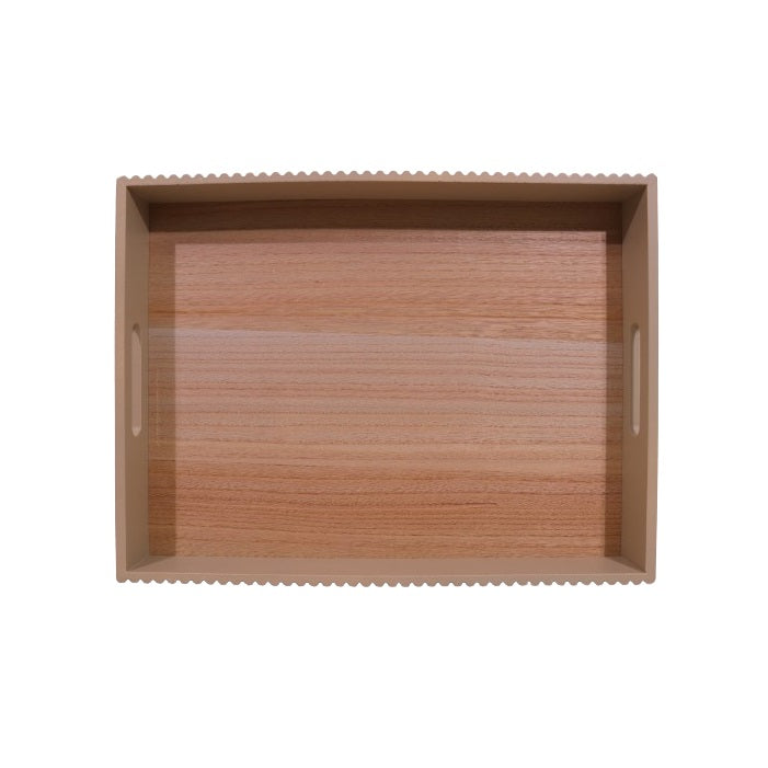 MDF Serving Tray Taupe Large | Water Resistant | Durable | Non-Slip Base