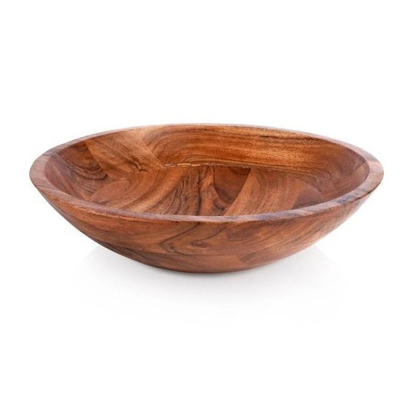 Acacia Wood Bowl Brown 25cm x 25cm x 6cm A93 | Salad Bowl | Wooden Bowl