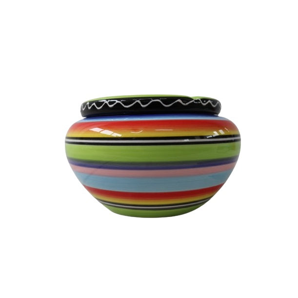 Dolomite Spanish Ashtray Multicoloured 14cm Q54 | Windproof Lid | Material - Ceramic