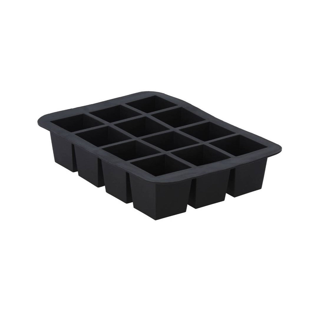 Excellent Houseware ICE Cube Mould Black 19cm x 14cm x 4cm 12Pcs 152225