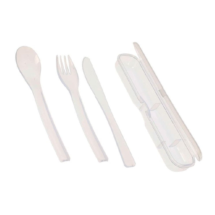 Excellent Houseware Cutlery Set with Holder Transparent Pack of 3 081245