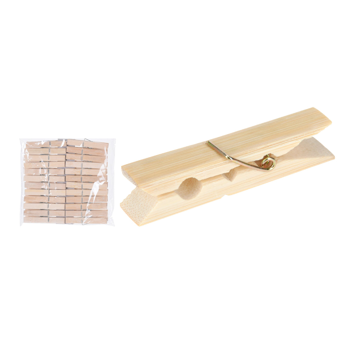 Ultra Clean Bamboo Clothes Pegs Brown Pack of 24 150697