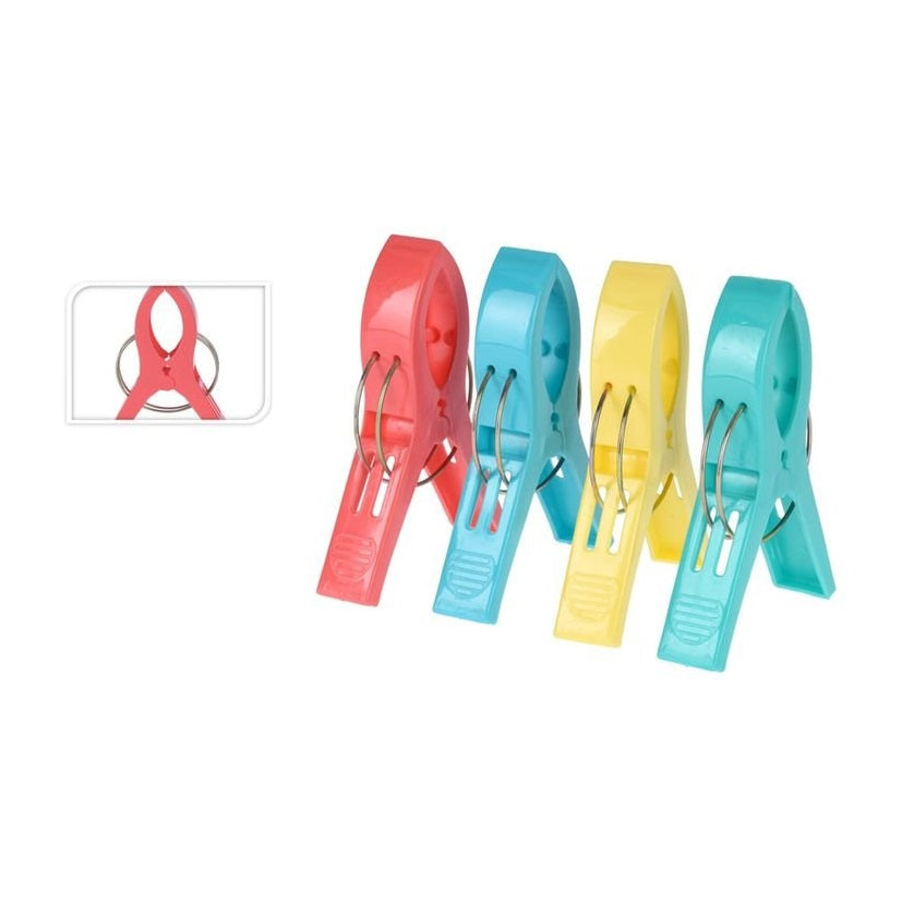 Towel Clips Assorted 120cm x 8.5cm Pack of 4 110498