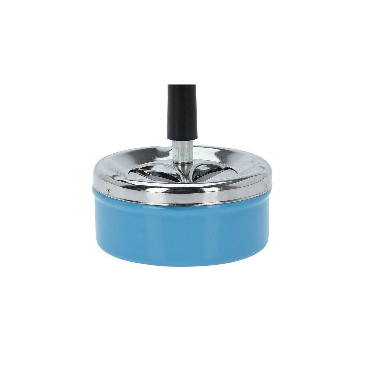 Revolving Metal Ashtray Blue and Silver 151078