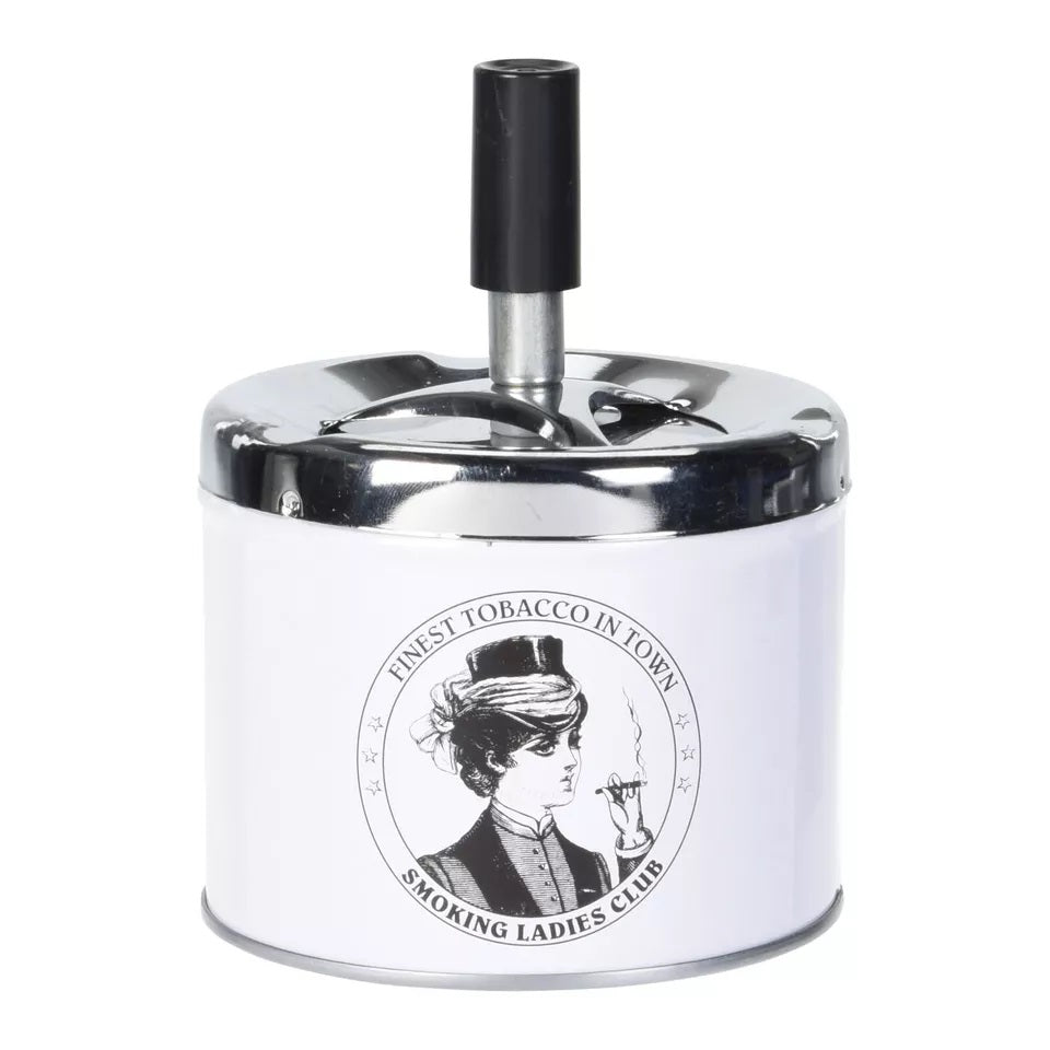 Ashtray with Windshield Metal White 90mm x 120mm 152139