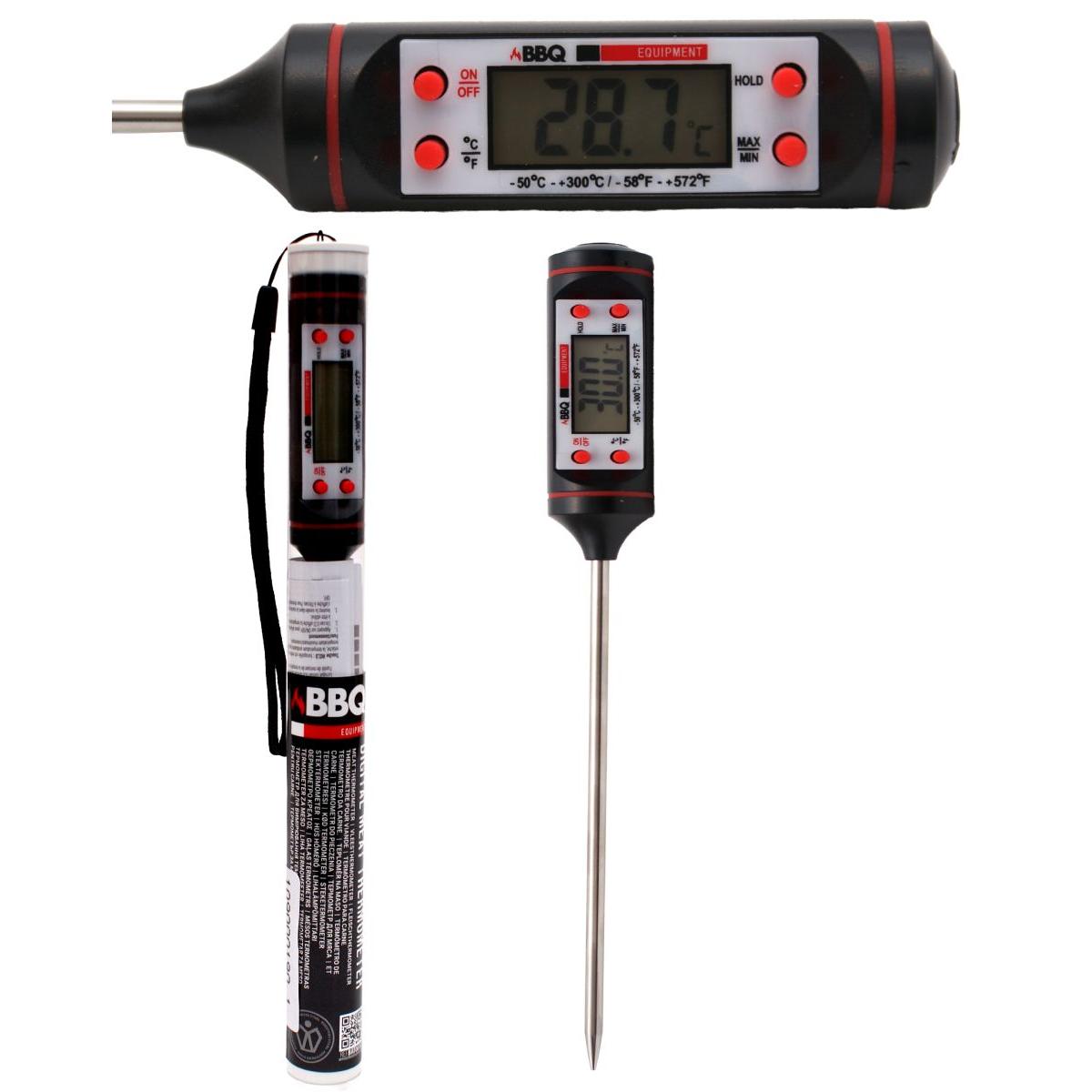 BBQ Equipment Digital Meat Thermometer Black and White 109-000190
