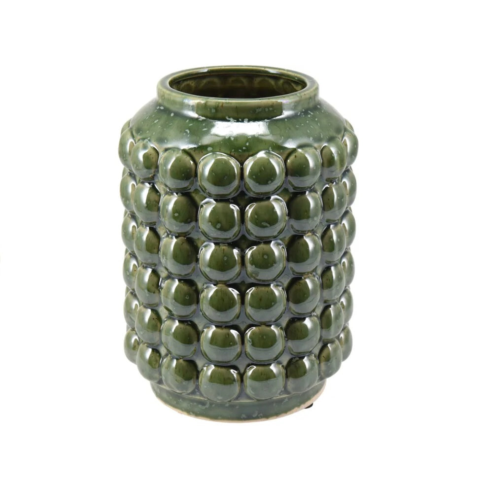 Bobble Vase Green 19cm 151995 | Material - Ceramic