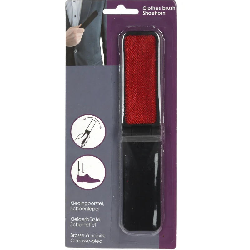 Clothes Brush Shoehorn Black and Red 19cm 037106