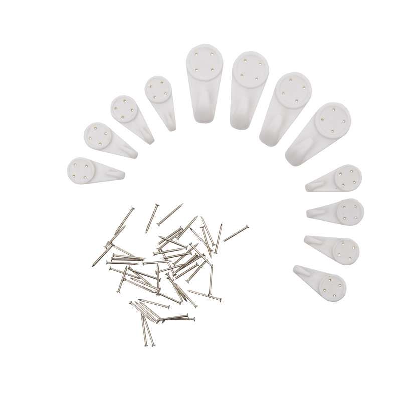 FX Tools Plastic Wall Hooks White Pack of 12 102722