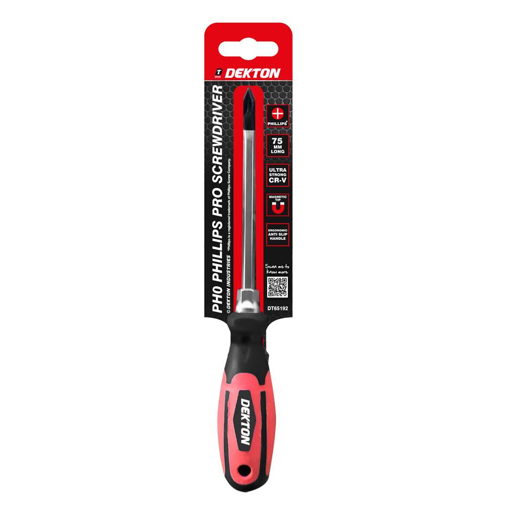 Dekton Phillips Pro Screwdriver Red No.0 x 75mm DT65192